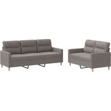  2-dijelni set sofa s jastucima smeđesivi od tkanine | shoptok.hr