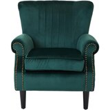XORA FOTELJ, črna, temno zelena les, tekstil | Shoptok.si