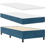 Box Postelja s pomičnim dnom in vzmetnico Temno modra 90x200 cm Žamet, (22051525) | Shoptok.si