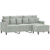  Trosed s stolčkom za noge svetlo siv 180 cm žamet | Shoptok.si