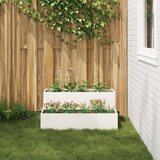 vidaXL Vrtnarska saksija Bela Plastika 100 x 60 x 45 cm Vzdržljiva | Shoptok.si