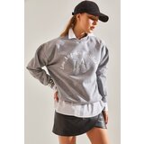 Bianco Lucci Women's La Printed Three Thread Raised Sweatshirt Cene