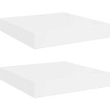  Plutajuće zidne police 2 kom sjajne bijele 23x23,5x3,8 cm MDF | Eponuda.com