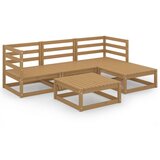  The Living Store Vrtna sedežna garnitura 5-delna medeno rjava trdna borovina - Vrtna Sedežna Garnitura, (21445267) | Shoptok.si