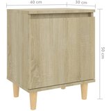  Noćni ormarić s drvenim nogama boja hrasta sonome 40x30x50 cm | Eponuda.com