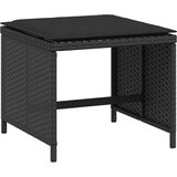  Vrtni taburei s jastucima 4 kom crni 41x41x36 cm od poliratana | shoptok.hr