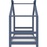  Otroški posteljni okvir siv iz trdne borovine 70x140 cm | Shoptok.si