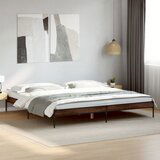 Furnova Posteljni okvir rjav hrast 200x200 cm inženirski les in kovina, (21941203) | Shoptok.si