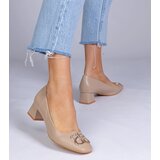 Gemre Brown low heel pumps with rhinestones Cahes | ePonuda.com