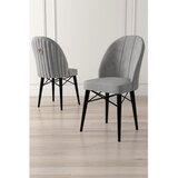 Hanah home set trpezarijskih stolica Ritim 8 kom, siva tkanina Babyface, crne drvene noge | Eponuda.com
