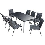  9-dijelni vrtni blagovaonski set čelični crni | shoptok.hr