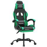  Gaming stol z oporo za noge črno in zeleno umetno usnje, (20699397) | Shoptok.si