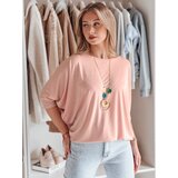 DStreet Bluzka damska masełko oversize z wisiorkiem LUZVIA pudrowy róż | Shoptok.si