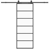 vidaXL Klizna vrata s priborom crna 76 x 205 cm od ESG stakla | shoptok.hr
