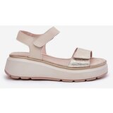 S. BARSKI Women's Wedge and Platform Sandals with Decorations S.Barski HY056 Beige | shoptok.hr