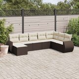 vidaXL 8-dijelni set vrtnih sofa s jastucima smeđi od poliratana | shoptok.hr