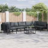  Sjedeća garnitura za vrt 7 pcs Antracit Čelik | shoptok.hr