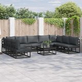  Sjedeća garnitura za vrt 9 kom. Crna Aluminij 353 x 211,5 x 71 cm | shoptok.hr