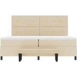  Postelja z box springom z vzmetnico in klopjo kremne barve 200x200 cm tkanina, (22081065) | Shoptok.si