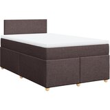 vidaXL Box spring postelja z vzmetnico temno rjav 120x200 cm blago, (21307104) Cene