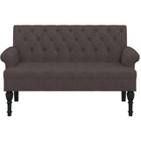  Klupa s naslonom tamnosmeđa 120 x 62 x 75 5 cm od tkanine | shoptok.hr
