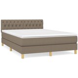  s oprugama i madracem smeđesivi 140 x 190 cm od tkanine | shoptok.hr