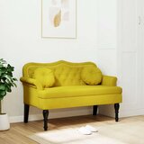  Klupa s jastucima Žuta 120 5 x 65 x 75 cm baršunasta | shoptok.hr