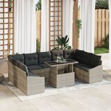 vidaXL set od 10 komada vrtnih sofa s jastučićima svijetlo siva poli ratan Cijene
