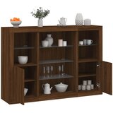 The Living Store Komoda z LED diodami 3 kosi rjavi hrast inženirski les - Komoda, (21448430) Cene