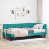  Kutni krevetni okvir s madracem Tirkizna 90 x 190 cm Baršun | shoptok.hr