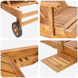  Ležaljka 1-osoba Smeđa Čvrsto teak drvo | shoptok.hr