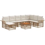  Set vanjskih sofa s jastukom 5 pcs Poliester - Prirodna i kremasto bijela sa stolom | shoptok.hr