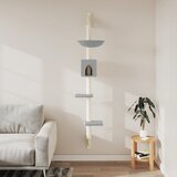  Zidna penjalica za mačke sa stupom za grebanje siva 187 cm | shoptok.hr