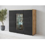 P & B Visoka Komoda Vera 120, Črna, Barva Hrasta | Shoptok.si