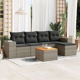  6-dijelni set vrtnih sofa od poliratana s jastucima sivi | shoptok.hr