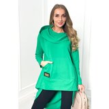 Kesi Long back sweatshirt with hood light green Cene