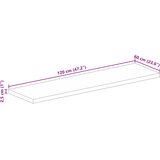 Stolna ploča 120x60x2,5 cm pravokutna od masivnog drva manga | shoptok.hr