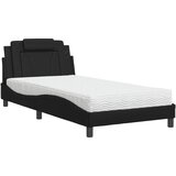 The Living Store Postelja z vzmetnico črna 100x200 cm umetno usnje - Postelja, (21610320) | Shoptok.si