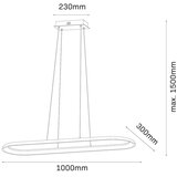  LED luster na sajli CASHMERE LED/80W/230V 30x100 cm bela | Eponuda.com