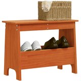 vidaXL Klop za predsobo vo&scaron;čeno rjava 60x28x45 cm trdna borovina cene