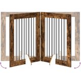  Vrata za pse z stojali 4 pcs Dimljen hrast 80 x 100 cm, (5000232724) | Shoptok.si
