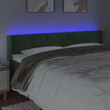 vidaXL LED posteljno vzglavje temno zeleno 183x16x78/88 cm žamet, (20954046) | Shoptok.si