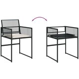 vidaXL 11-dijelni vrtni blagovaonski set s jastucima poliratan crni | shoptok.hr