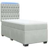 Box spring krevet s madracem svjetlosivi 80 x 200 cm baršunasti | shoptok.hr