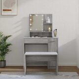  Set toaletnog stolića siva boja hrasta LED konstruirano drvo 86.5 x 35 x 136 cm Cijene