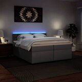  s oprugama i madracem sivi 200x200 cm od umjetne kože | shoptok.hr