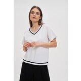 Marisse Cotton V-Neck Blouse, White | shoptok.hr