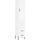 Maison Chic Visoka omara - Komoda - Predalnik bela 34,5x34x180 cm inženirski les, (21718667) | Shoptok.si