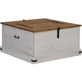 vidaXL Skrinja za shranjevanje HALDEN bela 91x91x47cm Masivni les, bor | Shoptok.si