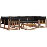  Set vanjskih sofa 7 kom. Prirodna i crna | shoptok.hr